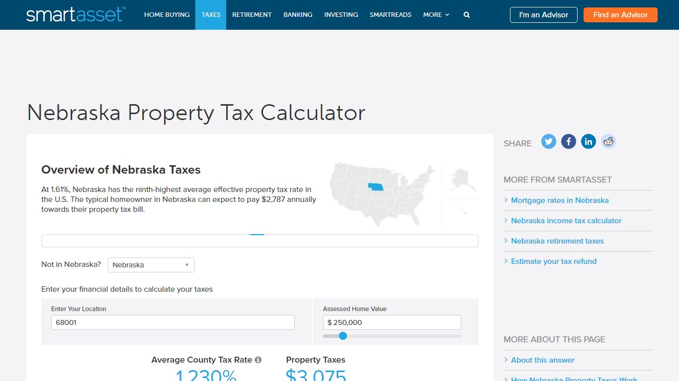 Nebraska Property Tax Calculator - SmartAsset
